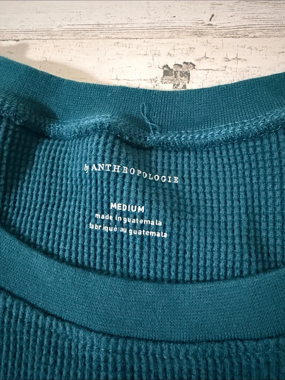Anthropologie Teal Long-Sleeve 'je ne sais quoi' Thermal Top Size Medium NWT - Picture 3 of 9